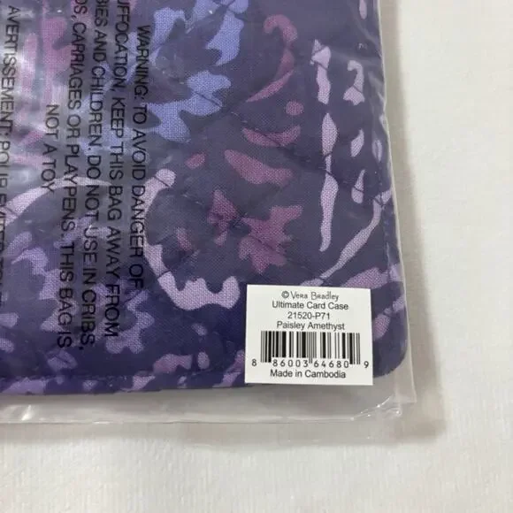 Vera Bradley Paisley Amethyst Ultimate ID Card Case NWT - Picture 2 of 4
